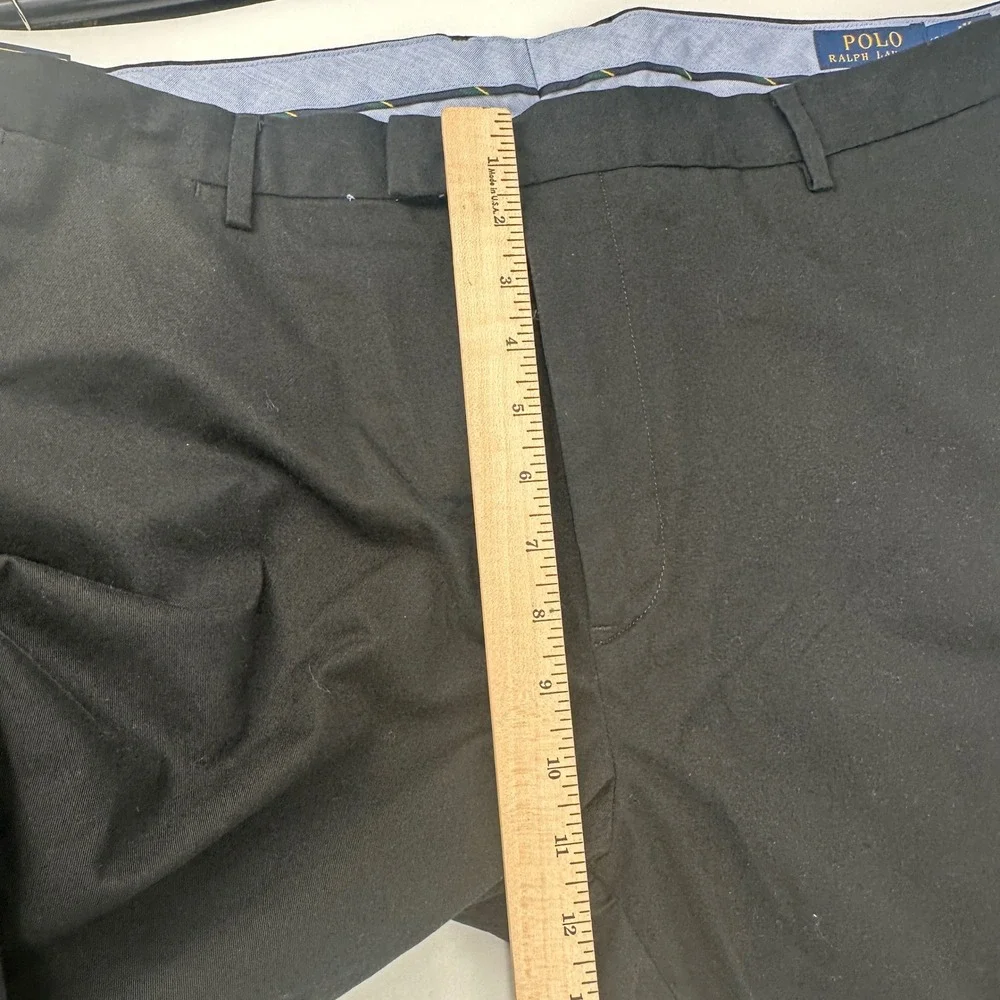 Polo Ralph Lauren Pants Mens 40x30 Black Solid Straight Fit Stretch Modern NWT